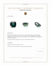 2.49 Ct. Bluish Green Sapphire from Madagascar Appraisal