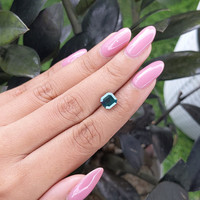 2.49 Ct. Bluish Green Sapphire from Madagascar Life Style