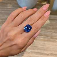 15.09 Ct. Blue Sapphire from Madagascar Life Style