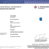 8.53 Ct. Blue Sapphire from Ceylon (Sri Lanka) Scan Report