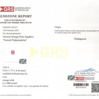 2.84 Ct. Padparadscha Sapphire from Madagascar Scan Report
