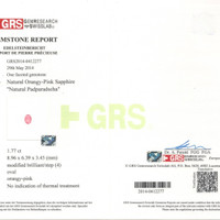 1.77 Ct. Padparadscha Sapphire from Ceylon (Sri Lanka) Scan Report