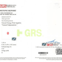 1.44 Ct. Padparadscha Sapphire from Ceylon (Sri Lanka) Scan Report