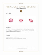 1.60 Ct. Padparadscha Sapphire from Madagascar Appraisal
