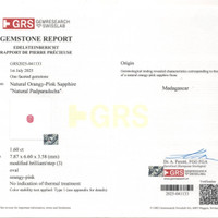 1.60 Ct. Padparadscha Sapphire from Madagascar Scan Report