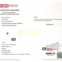 1.55 Ct. Padparadscha Sapphire from Madagascar Scan Report