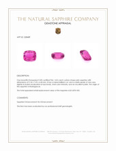 3.03 Ct. Pink Sapphire from Madagascar Appraisal
