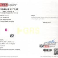 3.03 Ct. Pink Sapphire from Madagascar Scan Report