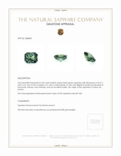 2.60 Ct. Bluish Green Sapphire from Ceylon (Sri Lanka) Appraisal