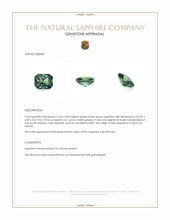 2.60 Ct. Bluish Green Sapphire from Ceylon (Sri Lanka) Appraisal