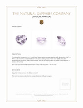 3.14 Ct. Pinkish Purple Sapphire from Ceylon (Sri Lanka) Appraisal