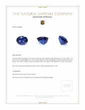 2.00 Ct. Blue Sapphire from Ceylon (Sri Lanka) Appraisal