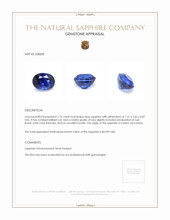 1.76 Ct. Blue Sapphire from Ceylon (Sri Lanka) Appraisal