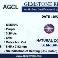 3.26 Ct. Purple Star Sapphire from Ceylon (Sri Lanka) Scan Report