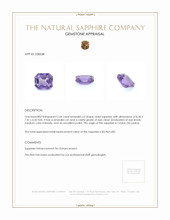 2.64 Ct. Violet Sapphire from Ceylon (Sri Lanka) Appraisal