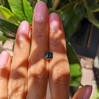 1.61 Ct. Bluish Green Sapphire from Madagascar Life Style
