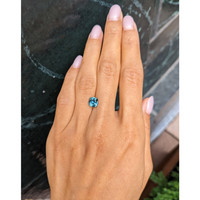 2.11 Ct. Bluish Green Sapphire from Madagascar Life Style