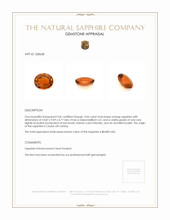4.06 Ct. Orange Sapphire from Ceylon (Sri Lanka) Appraisal