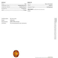 4.06 Ct. Orange Sapphire from Ceylon (Sri Lanka) Scan Report