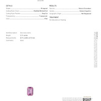 2.11 Ct. Pink Sapphire from Ceylon (Sri Lanka) Scan Report
