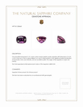 1.01 Ct. Pinkish Purple Sapphire from Ceylon (Sri Lanka) Appraisal