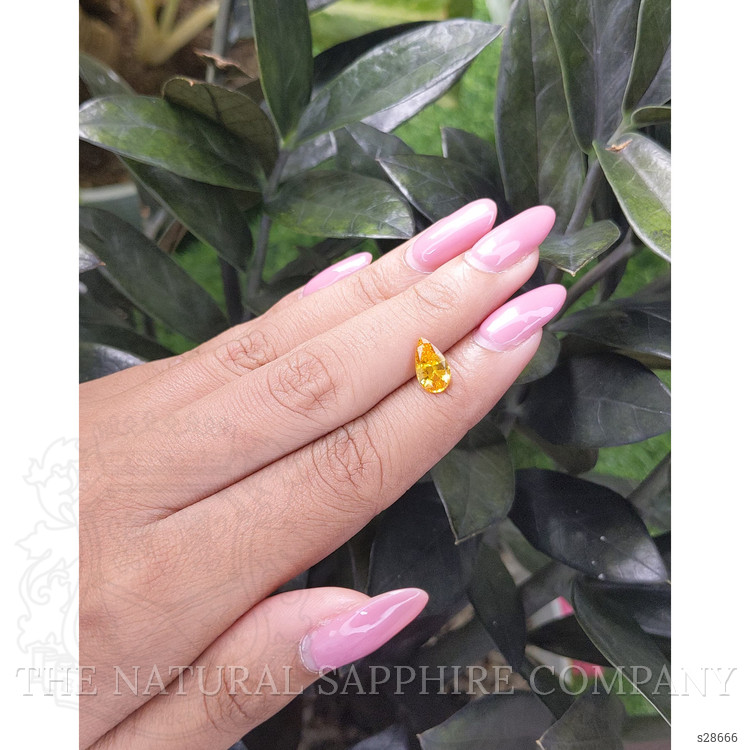 1.66 Ct. Orangish Yellow Sapphire from Ceylon (Sri Lanka)