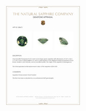 0.53 Ct. Green Sapphire from Madagascar Appraisal