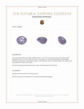 3.40 Ct. Violet Star Sapphire from Ceylon (Sri Lanka) Appraisal