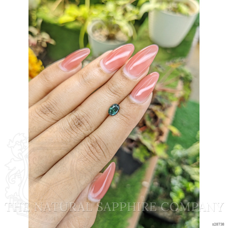 1.25 Ct. Bluish Green Sapphire from Ceylon (Sri Lanka)