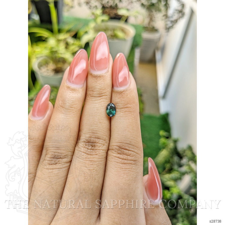 1.25 Ct. Bluish Green Sapphire from Ceylon (Sri Lanka)