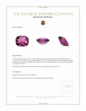 5.01 Ct. Pinkish Purple Sapphire from Ceylon (Sri Lanka) Appraisal