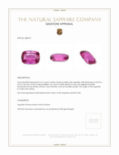 2.14 Ct. Purplish Pink Sapphire from Ceylon (Sri Lanka) Appraisal