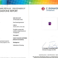 5.00 Ct. Purplish Pink Sapphire from Madagascar Scan Report