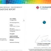 6.58 Ct. Bluish Green Sapphire from Ethiopia Scan Report