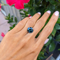 6.58 Ct. Bluish Green Sapphire from Ethiopia Life Style