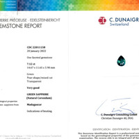 7.12 Ct. Green Sapphire from Madagascar Scan Report