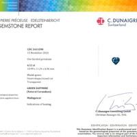 6.12 Ct. Bluish Green Sapphire from Madagascar Scan Report