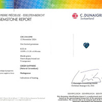 6.12 Ct. Bluish Green Sapphire from Madagascar Scan Report
