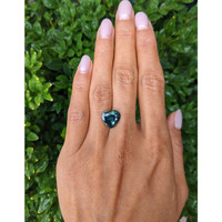 6.12 Ct. Bluish Green Sapphire from Madagascar Life Style