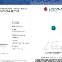 11.04 Ct. Greenish Blue Sapphire from Madagascar Scan Report