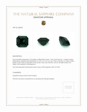 15.09 Ct. Bluish Green Sapphire from Madagascar Appraisal