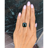 15.09 Ct. Bluish Green Sapphire from Madagascar Life Style