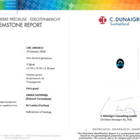 7.10 Ct. Green Sapphire from Ceylon (Sri Lanka) Scan Report