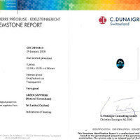 7.10 Ct. Green Sapphire from Ceylon (Sri Lanka) Scan Report