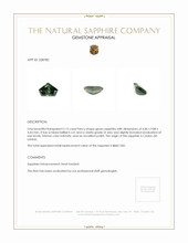 2.15 Ct. Green Sapphire from Ceylon (Sri Lanka) Appraisal
