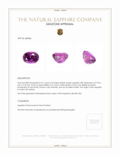 3.51 Ct. Pinkish Purple Sapphire from Ceylon (Sri Lanka) Appraisal