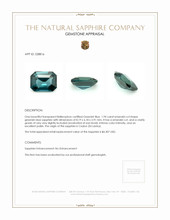 1.94 Ct. Greenish Blue Sapphire from Ceylon (Sri Lanka) Appraisal