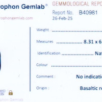 3.07 Ct. Greenish Blue Sapphire from Ceylon (Sri Lanka) Scan Report