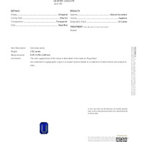 2.52 Ct. Blue Sapphire from Ceylon (Sri Lanka) Scan Report