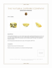 1.21 Ct. Yellow Sapphire from Ceylon (Sri Lanka) Appraisal